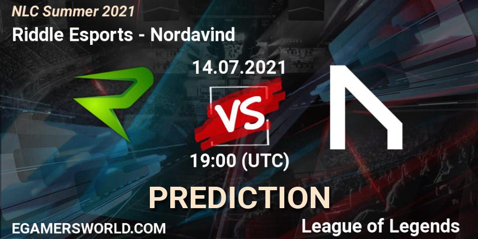 Riddle Esports - Nordavind: ennuste. 14.07.2021 at 19:00, LoL, NLC Summer 2021
