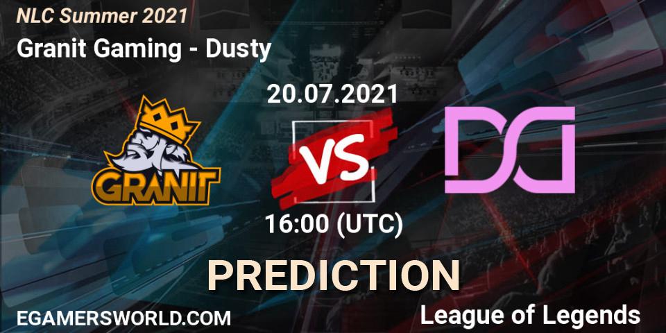 Granit Gaming - Dusty: ennuste. 20.07.2021 at 16:00, LoL, NLC Summer 2021