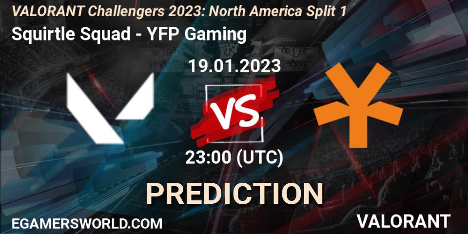 Squirtle Squad - YFP Gaming: ennuste. 19.01.2023 at 23:00, VALORANT, VALORANT Challengers 2023: North America Split 1