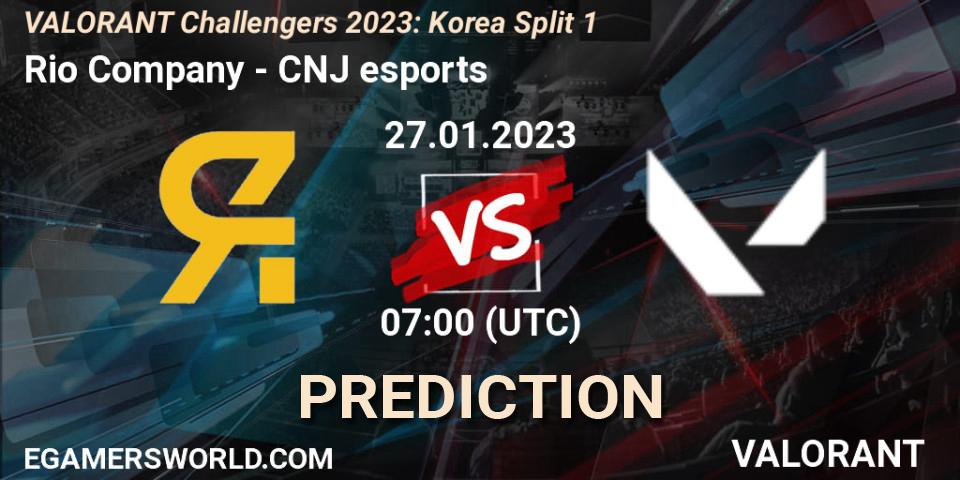 Rio Company - CNJ Esports: ennuste. 27.01.2023 at 07:00, VALORANT, VALORANT Challengers 2023: Korea Split 1