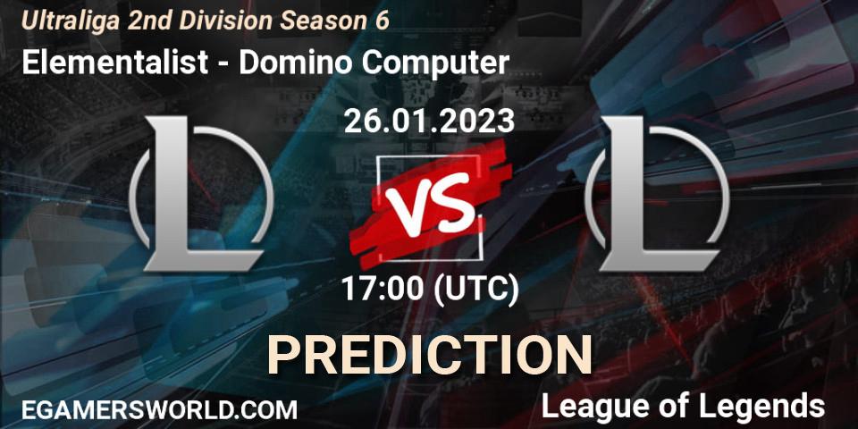 Elementalist - Domino Computer: ennuste. 26.01.2023 at 17:00, LoL, Ultraliga 2nd Division Season 6