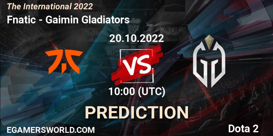 Fnatic - Gaimin Gladiators: ennuste. 20.10.22, Dota 2, The International 2022