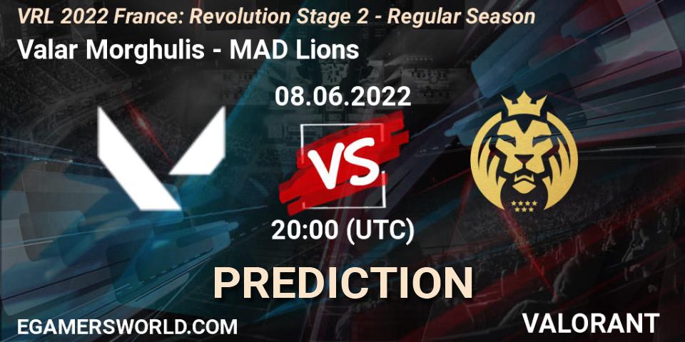 Valar Morghulis - MAD Lions: ennuste. 08.06.2022 at 20:25, VALORANT, VRL 2022 France: Revolution Stage 2 - Regular Season