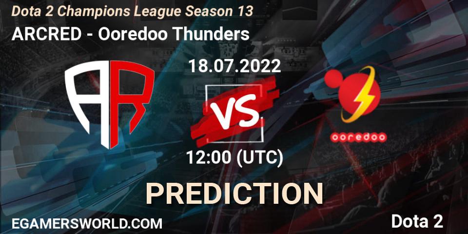 ARCRED - Ooredoo Thunders: ennuste. 18.07.2022 at 12:00, Dota 2, Dota 2 Champions League Season 13