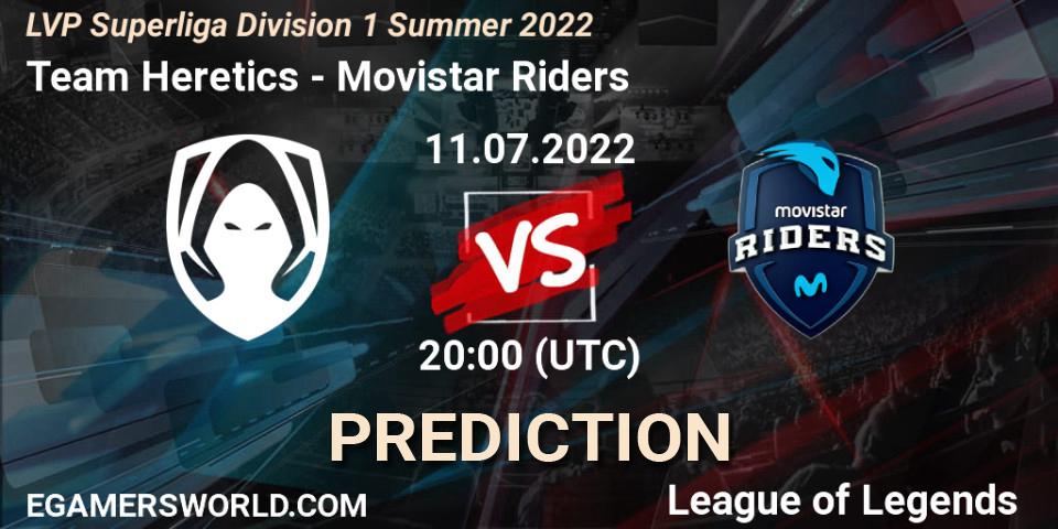 Team Heretics - Movistar Riders: ennuste. 11.07.2022 at 20:00, LoL, LVP Superliga Division 1 Summer 2022