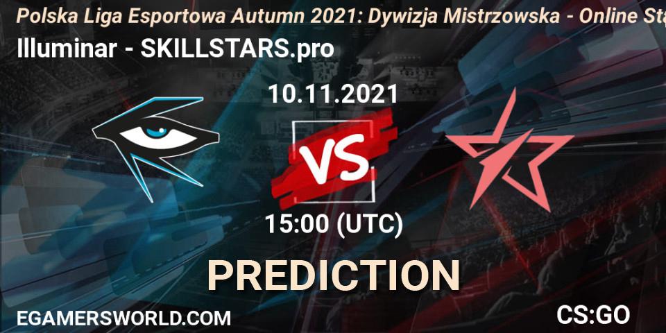 Illuminar - SKILLSTARS.pro: ennuste. 10.11.2021 at 15:00, Counter-Strike (CS2), Polska Liga Esportowa Autumn 2021: Dywizja Mistrzowska - Online Stage