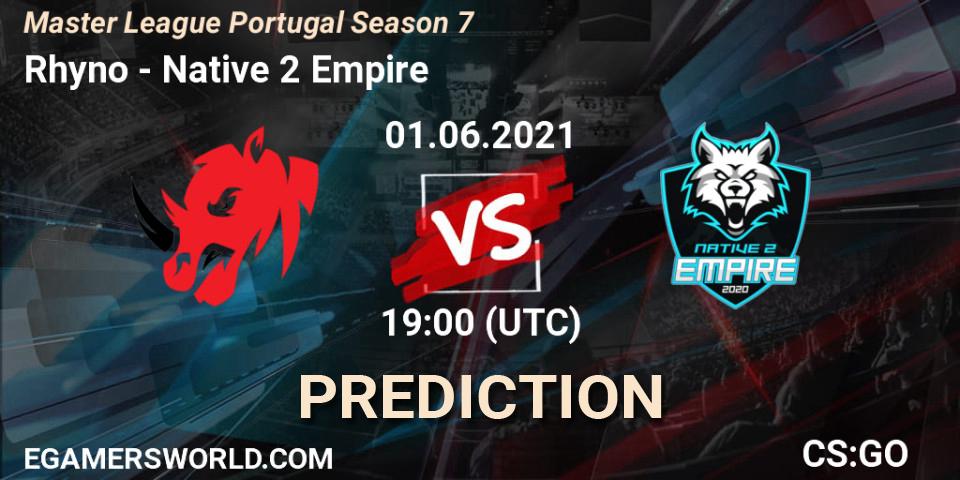 Rhyno - Native 2 Empire: ennuste. 01.06.2021 at 19:20, Counter-Strike (CS2), Master League Portugal Season 7