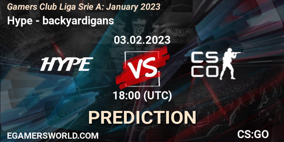 Hype - backyardigans: ennuste. 03.02.23, CS2 (CS:GO), Gamers Club Liga Série A: January 2023