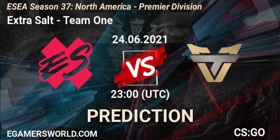 Extra Salt - Team One: ennuste. 24.06.2021 at 23:00, Counter-Strike (CS2), ESEA Season 37: North America - Premier Division