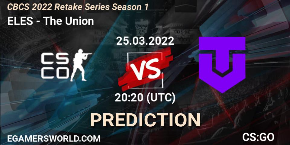 ELES - The Union: ennuste. 25.03.2022 at 20:20, Counter-Strike (CS2), CBCS 2022 Retake Series Season 1