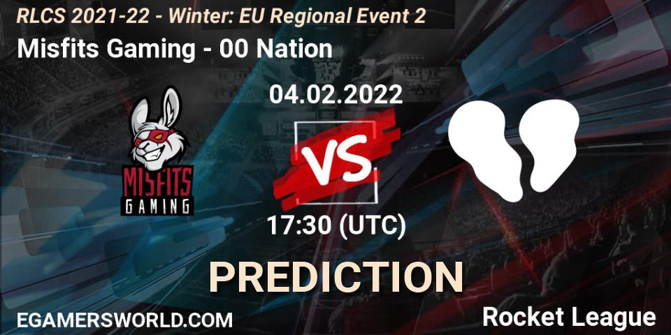 Misfits Gaming - 00 Nation: ennuste. 04.02.2022 at 17:30, Rocket League, RLCS 2021-22 - Winter: EU Regional Event 2