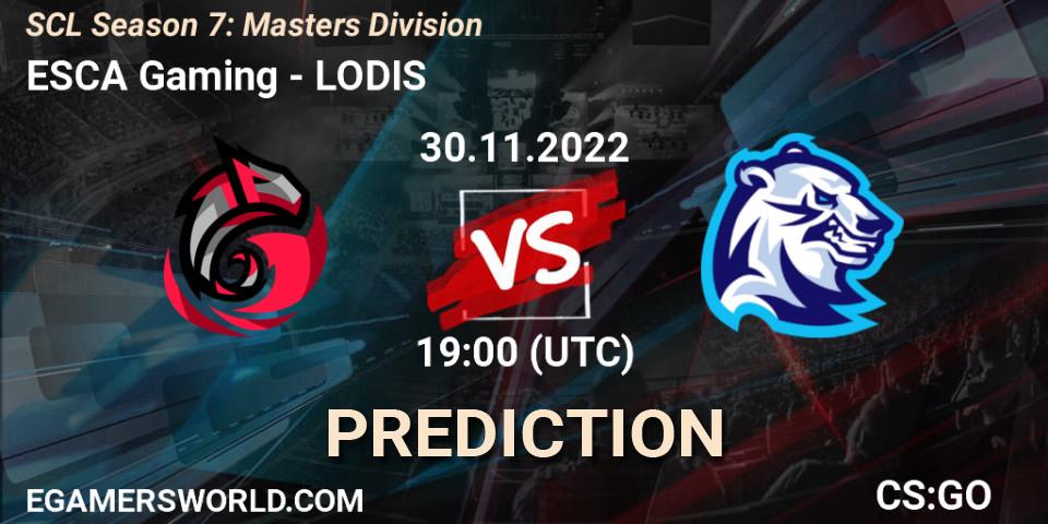 ESCA Gaming - LODIS: ennuste. 05.12.22, CS2 (CS:GO), SCL Season 7: Masters Division
