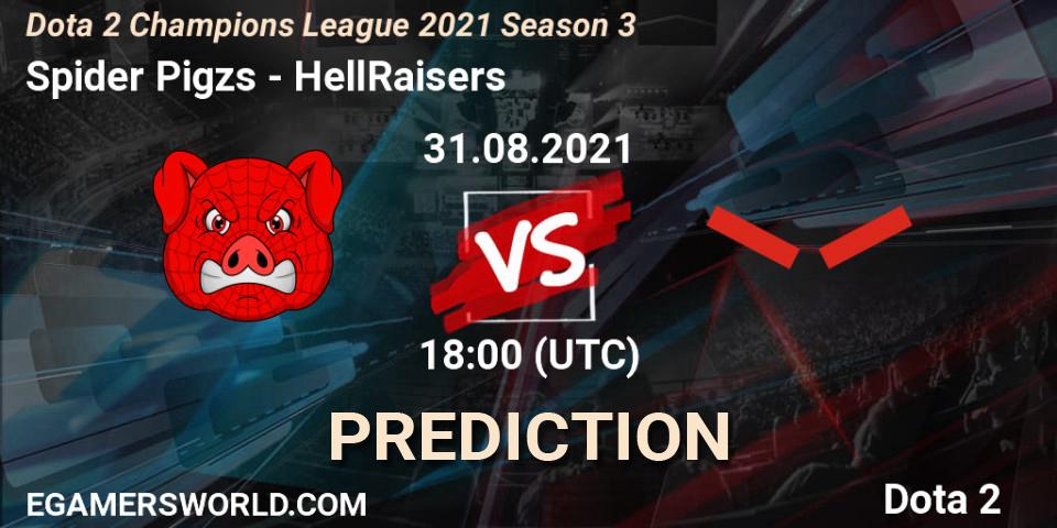 Spider Pigzs - HellRaisers: ennuste. 31.08.2021 at 19:15, Dota 2, Dota 2 Champions League 2021 Season 3