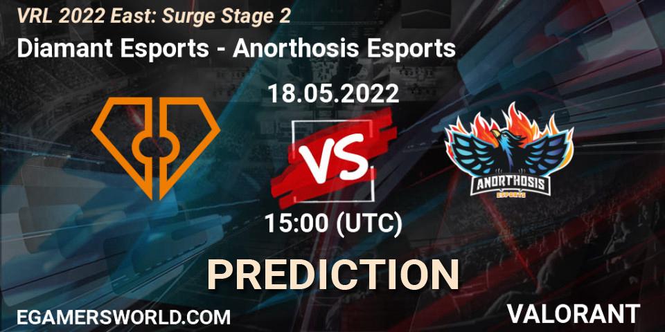 Diamant Esports - Anorthosis Esports: ennuste. 18.05.2022 at 15:00, VALORANT, VRL 2022 East: Surge Stage 2