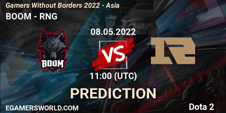 BOOM - RNG: ennuste. 08.05.2022 at 10:55, Dota 2, Gamers Without Borders 2022 - Asia