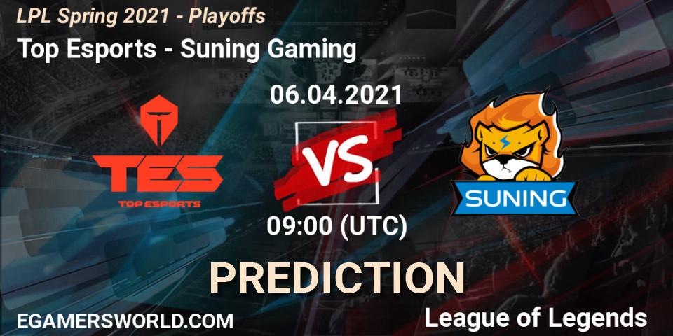 Top Esports - Suning Gaming: ennuste. 06.04.2021 at 09:00, LoL, LPL Spring 2021 - Playoffs