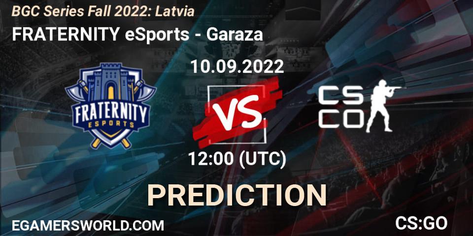 FRATERNITY eSports - Garaza: ennuste. 10.09.2022 at 12:00, Counter-Strike (CS2), BGC Series Fall 2022: Latvia