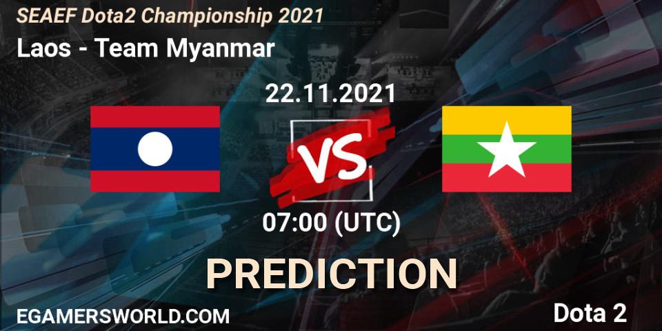 Laos - Team Myanmar: ennuste. 22.11.2021 at 07:02, Dota 2, SEAEF Dota2 Championship 2021