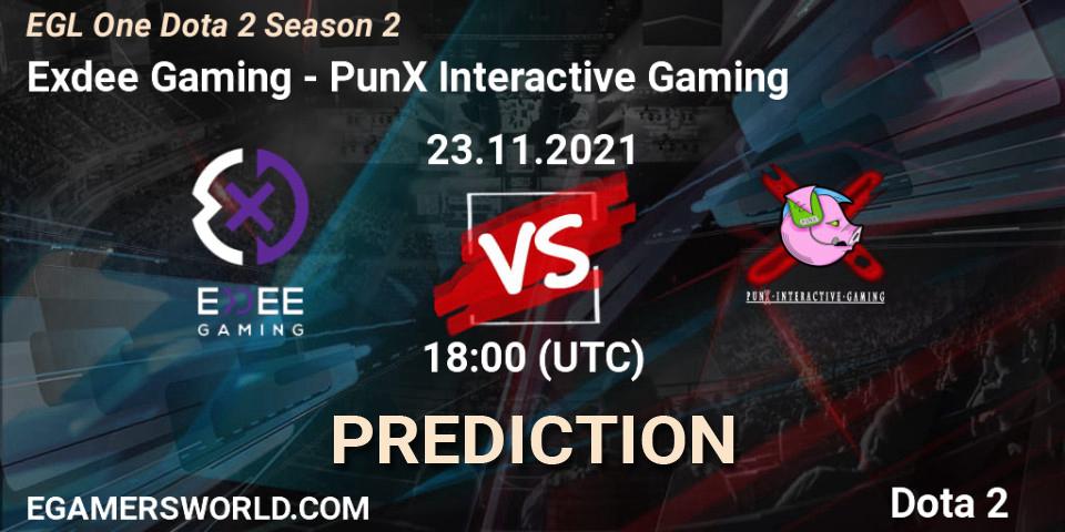 Exdee Gaming - PunX Interactive Gaming: ennuste. 25.11.2021 at 19:49, Dota 2, EGL One Dota 2 Season 2