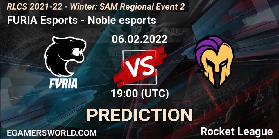 FURIA Esports - Noble esports: ennuste. 06.02.2022 at 19:00, Rocket League, RLCS 2021-22 - Winter: SAM Regional Event 2