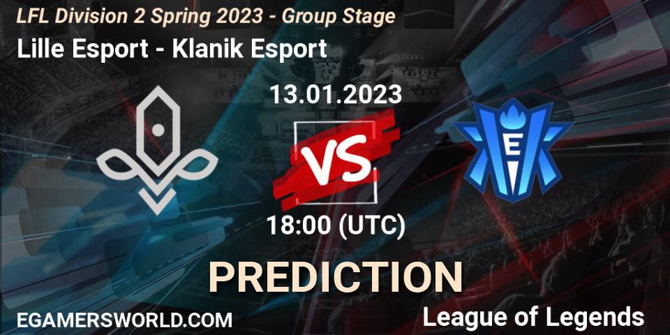 Lille Esport - Klanik Esport: ennuste. 13.01.2023 at 18:00, LoL, LFL Division 2 Spring 2023 - Group Stage