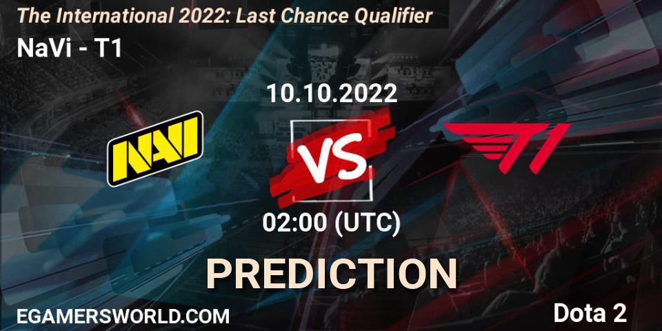 NaVi - T1: ennuste. 10.10.22, Dota 2, The International 2022: Last Chance Qualifier