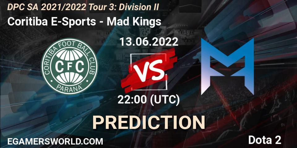 Coritiba E-Sports - Mad Kings: ennuste. 13.06.2022 at 22:00, Dota 2, DPC SA 2021/2022 Tour 3: Division II