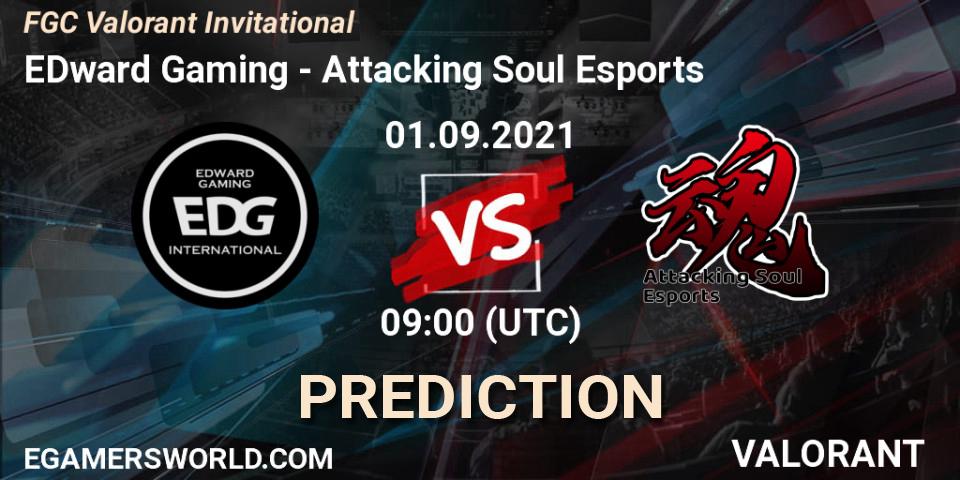 EDward Gaming - Attacking Soul Esports: ennuste. 03.09.2021 at 09:00, VALORANT, FGC Valorant Invitational