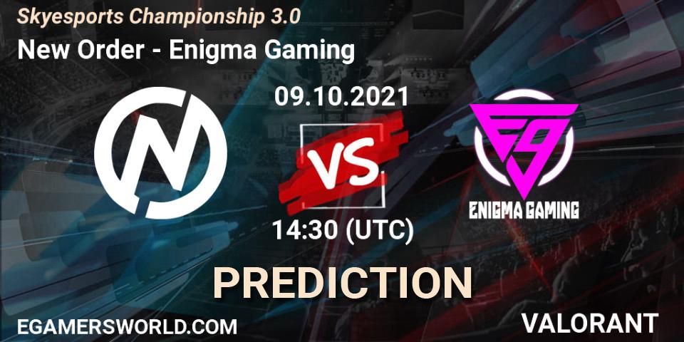New Order - Enigma Gaming: ennuste. 09.10.2021 at 14:30, VALORANT, Skyesports Championship 3.0