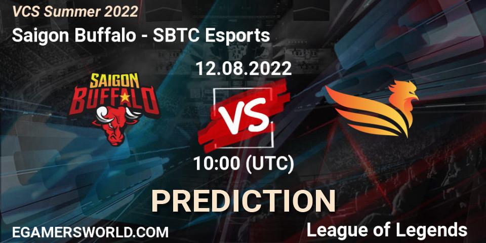 Saigon Buffalo - SBTC Esports: ennuste. 12.08.2022 at 10:00, LoL, VCS Summer 2022