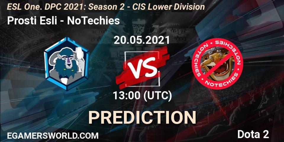 Prosti Esli - NoTechies: ennuste. 20.05.2021 at 12:57, Dota 2, ESL One. DPC 2021: Season 2 - CIS Lower Division