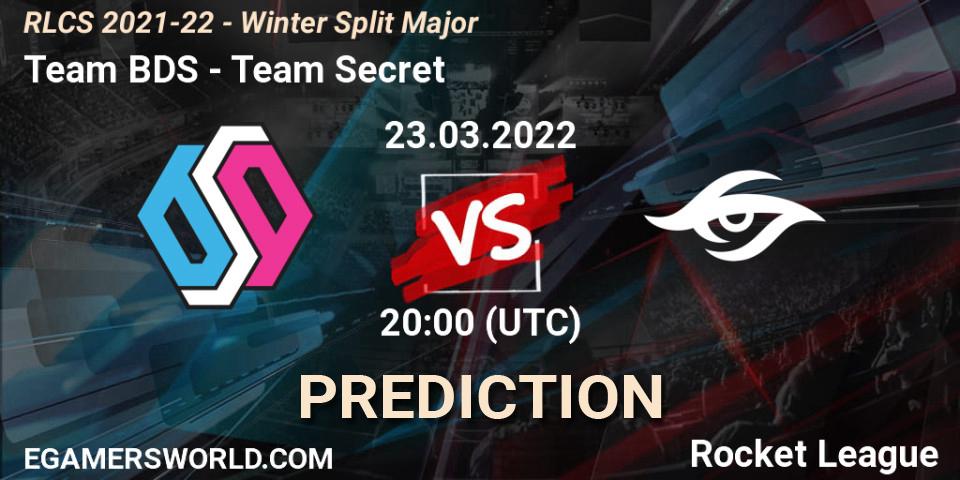 Team BDS - Team Secret: ennuste. 23.03.2022 at 20:00, Rocket League, RLCS 2021-22 - Winter Split Major