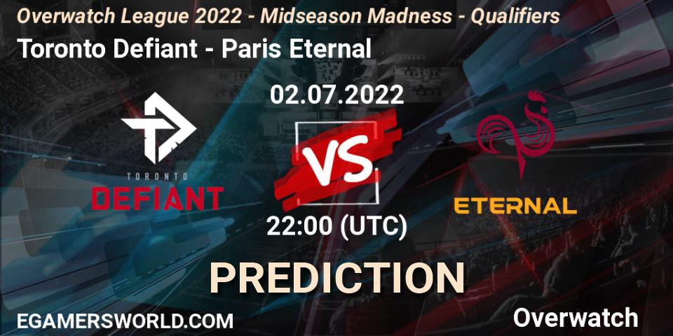 Toronto Defiant - Paris Eternal: ennuste. 02.07.2022 at 22:00, Overwatch, Overwatch League 2022 - Midseason Madness - Qualifiers