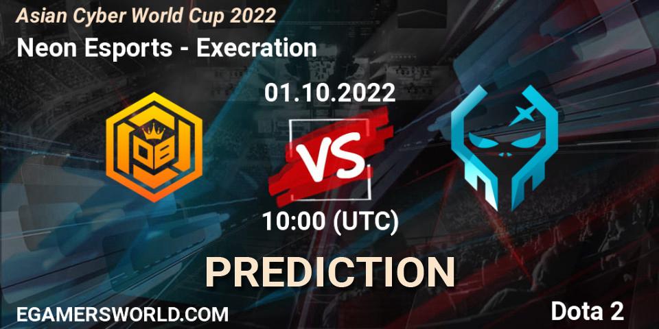 Neon Esports - Execration: ennuste. 01.10.2022 at 10:01, Dota 2, Asian Cyber World Cup 2022