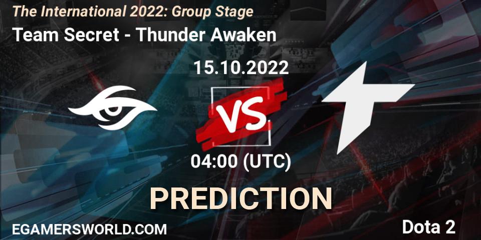 Team Secret - Thunder Awaken: ennuste. 15.10.22, Dota 2, The International 2022: Group Stage