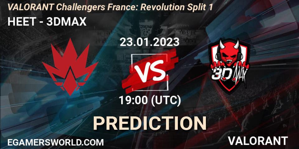 HEET - 3DMAX: ennuste. 23.01.2023 at 19:00, VALORANT, VALORANT Challengers 2023 France: Revolution Split 1