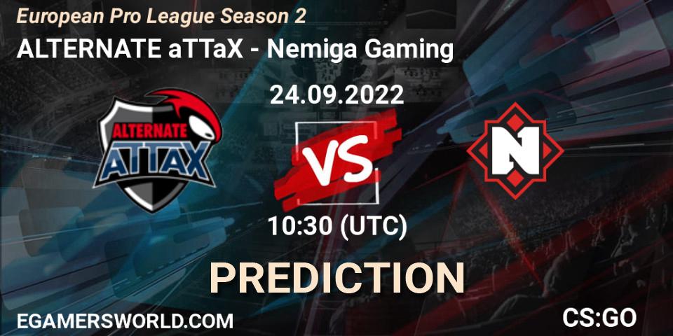 ALTERNATE aTTaX - Nemiga Gaming: ennuste. 24.09.2022 at 10:30, Counter-Strike (CS2), European Pro League Season 2