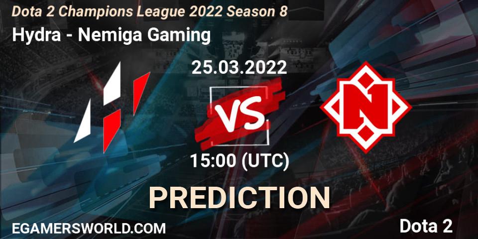 Hydra - Nemiga Gaming: ennuste. 25.03.2022 at 15:46, Dota 2, Dota 2 Champions League 2022 Season 8