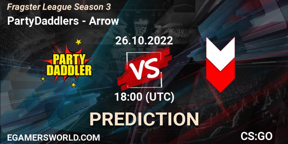 PartyDaddlers - Arrow: ennuste. 26.10.2022 at 18:00, Counter-Strike (CS2), Fragster League Season 3