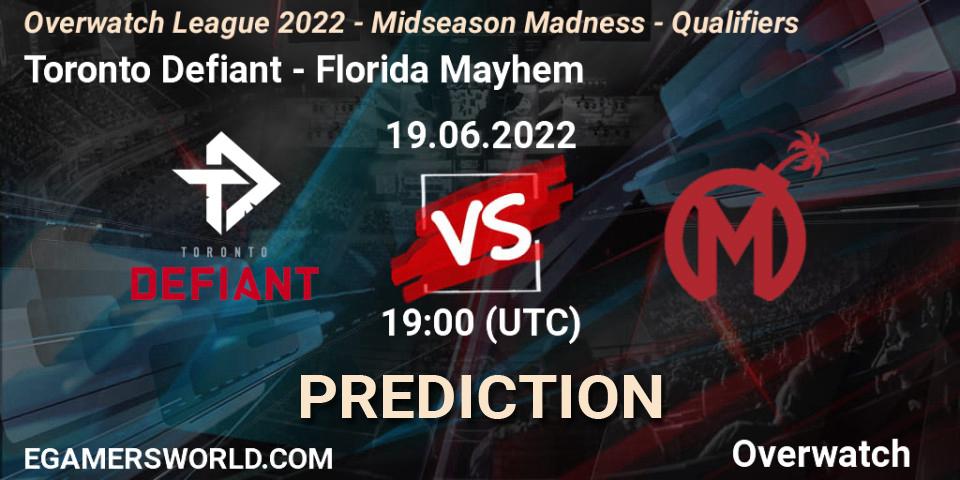 Toronto Defiant - Florida Mayhem: ennuste. 19.06.2022 at 19:00, Overwatch, Overwatch League 2022 - Midseason Madness - Qualifiers