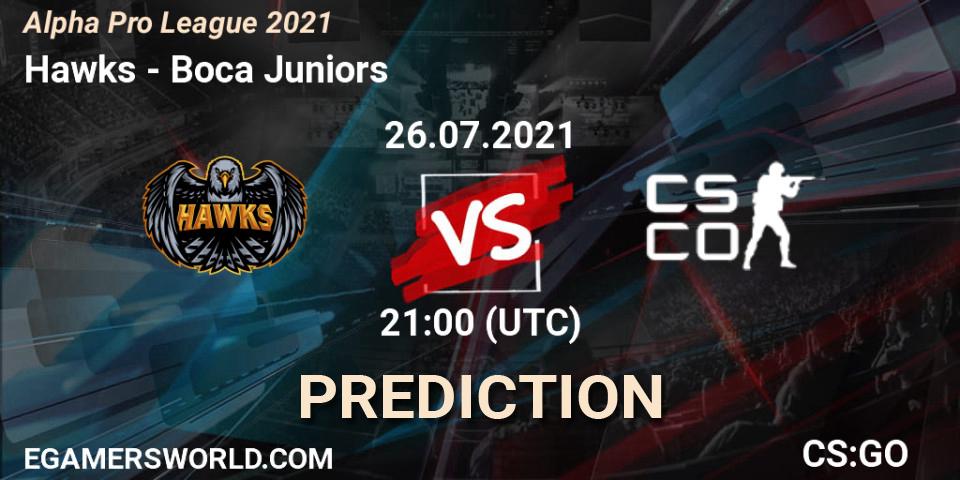 Hawks - Boca Juniors: ennuste. 26.07.2021 at 21:00, Counter-Strike (CS2), Alpha Pro League 2021