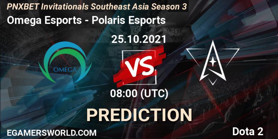 Omega Esports - Polaris Esports: ennuste. 25.10.2021 at 08:08, Dota 2, PNXBET Invitationals Southeast Asia Season 3