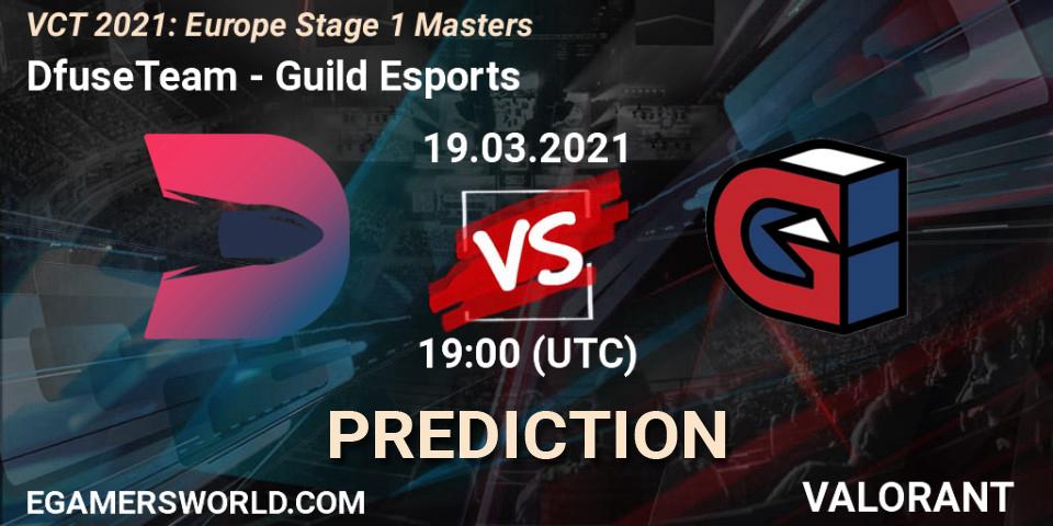 DfuseTeam - Guild Esports: ennuste. 19.03.2021 at 19:00, VALORANT, VCT 2021: Europe Stage 1 Masters
