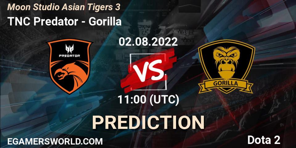 TNC Predator - Gorilla: ennuste. 02.08.2022 at 10:59, Dota 2, Moon Studio Asian Tigers 3