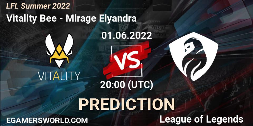 Vitality Bee - Mirage Elyandra: ennuste. 01.06.2022 at 20:00, LoL, LFL Summer 2022