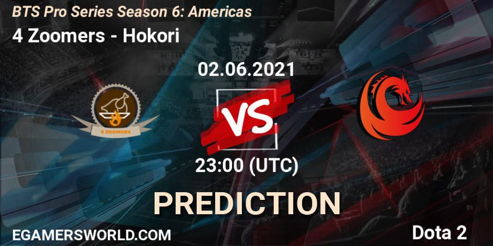 4 Zoomers - Hokori: ennuste. 02.06.2021 at 22:33, Dota 2, BTS Pro Series Season 6: Americas