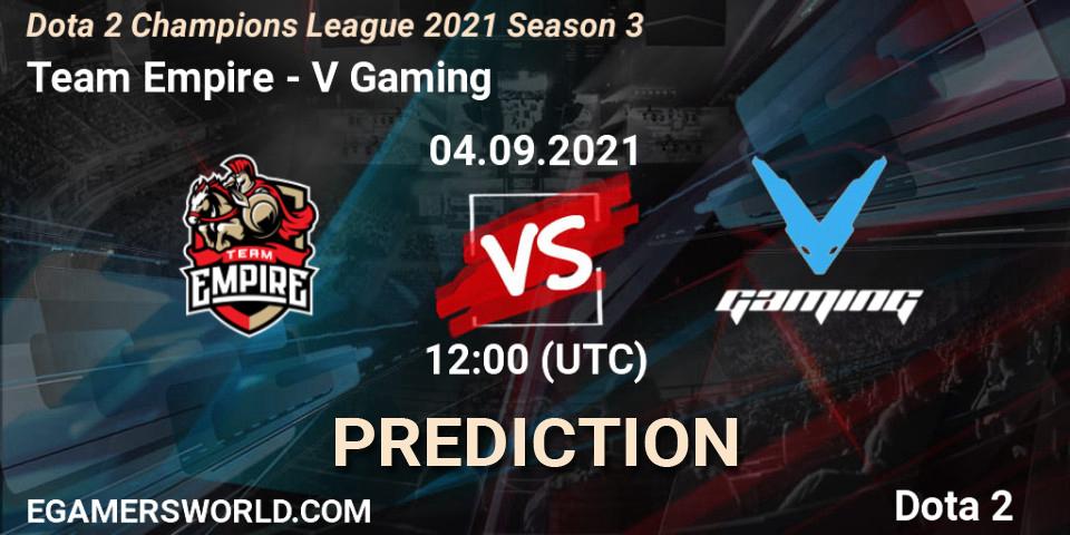 Team Empire - V Gaming: ennuste. 04.09.2021 at 12:00, Dota 2, Dota 2 Champions League 2021 Season 3
