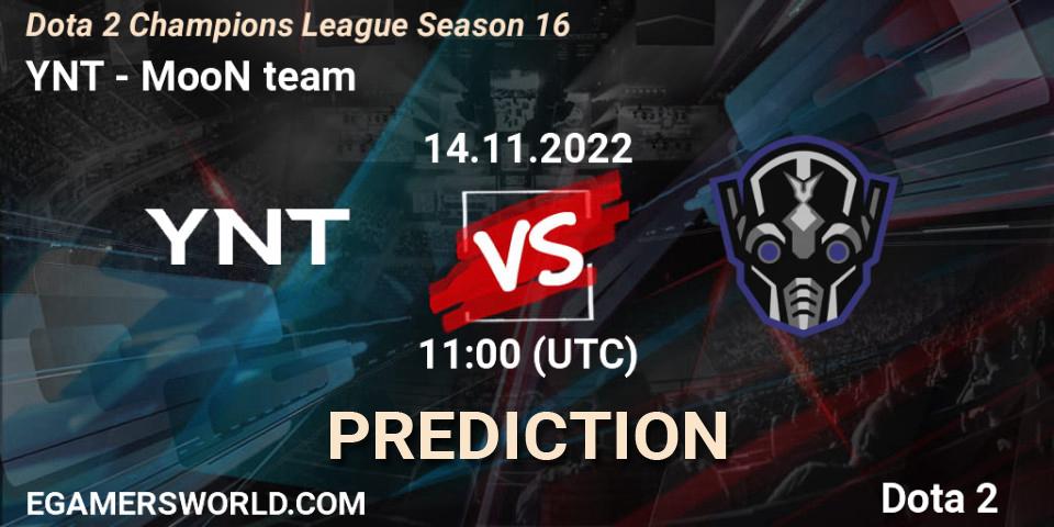 YNT - MooN team: ennuste. 14.11.2022 at 11:02, Dota 2, Dota 2 Champions League Season 16
