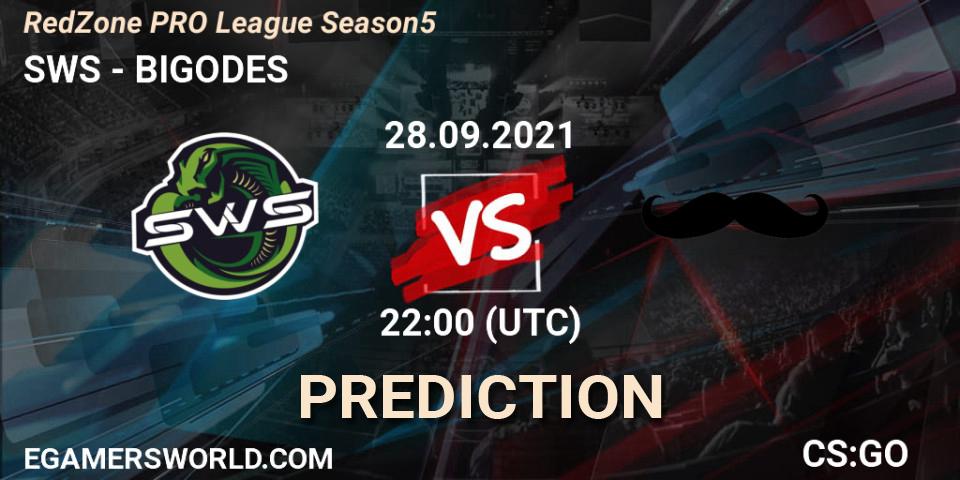 SWS - BIGODES: ennuste. 28.09.2021 at 22:00, Counter-Strike (CS2), RedZone PRO League Season 5