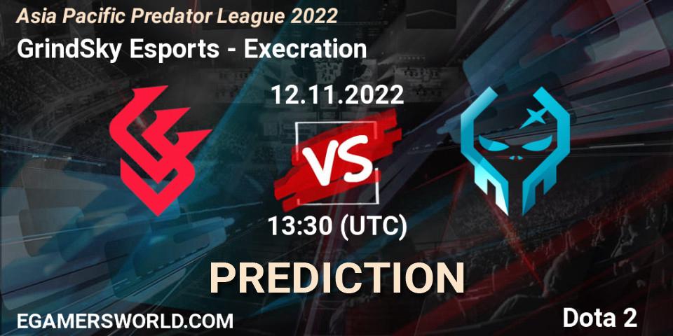 GrindSky Esports - Execration: ennuste. 12.11.2022 at 13:43, Dota 2, Asia Pacific Predator League 2022